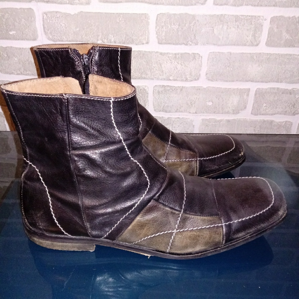 COPY - LEATHER PATCHWORK KENNETH COLE ANKLE BOOTS Sz 9.5